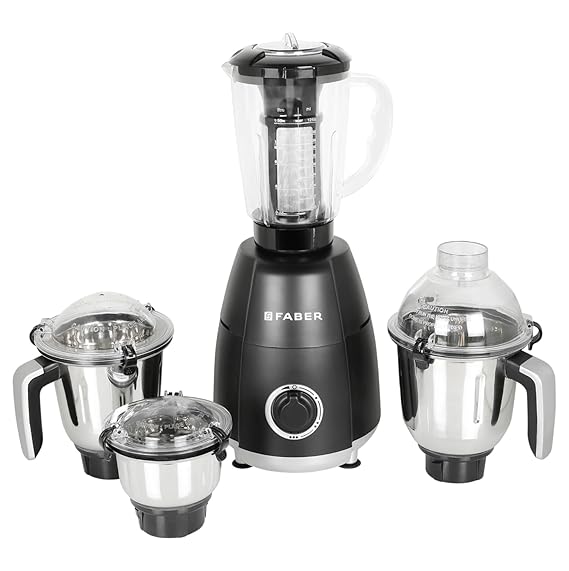 Faber Mixer Grinder Crown 800W 3 Jar - Nero/Mystic Red