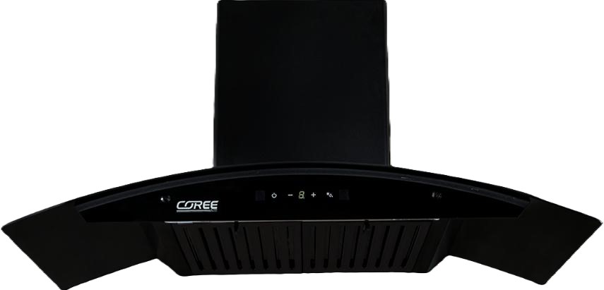 Core Chimney C90 BK FL 90cm Black Filterless | 1200m3/hr Suction
